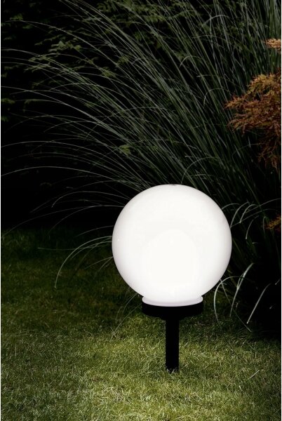 Lampă solară LED, 1,2 V, 6500 K, 200 mAh, diametru 25 cm, IP44, alb/negru