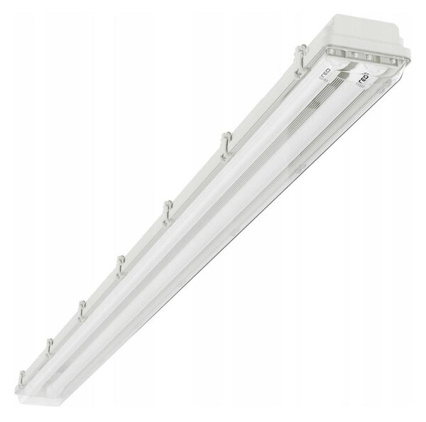 Corp de iluminat tehnic LED T8, 2 x soclu G13, 20 W, 230 V, 6500 K, 120 cm, IP65, alb