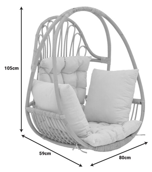 Leagan de Gradina Model Jorg, Natural/Crem, 80x59x105 cm