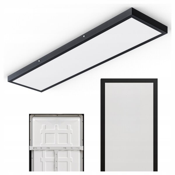 Panou LED aplicat 60W/230V 30x120 cm negru