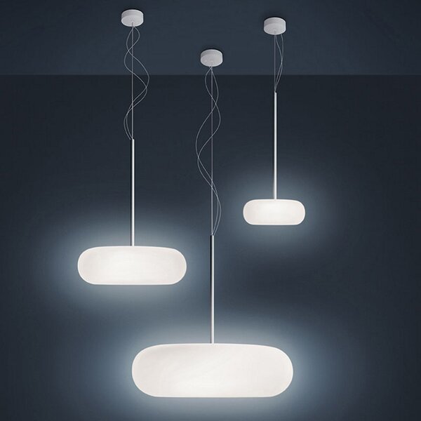 Artemide Itka lampă suspendată Ø 35 cm, reglabil, Alb, Camera de zi / sufragerie, Sticlă, Modern