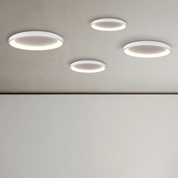 ACB ILUMINACIÓN Plafonieră cu LED Grace, alb, Ø 58 cm, Casambi, 50 W, reglabil, Alb, Camera de zi / sufragerie, Aluminiu, Modern