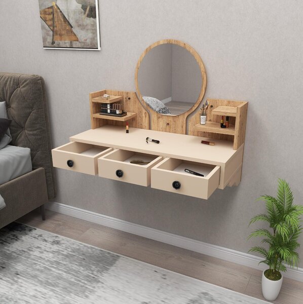 Măsuță de toaletă Makole (pin atlantic + bej) . 1094113