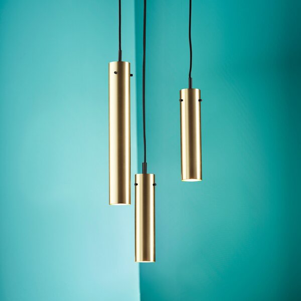 FRANDSEN Lampă suspendată FM2014, alamă, lustruită, înălțime 36 cm, reglabil, Auriu / Alamă, Camera de zi / sufragerie, Alamă, Design