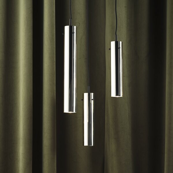 FRANDSEN Lampă suspendată FM2014, oțel, lucios, înălțime 24 cm, reglabil, Metalic, Camera de zi / sufragerie, Metal, Design