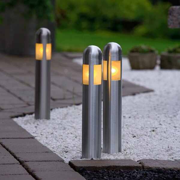 Konstsmide Set 3x lampă LED postament Amalfi crampon de sol, Gri, Metal, Modern, Piedestal pentru exterior