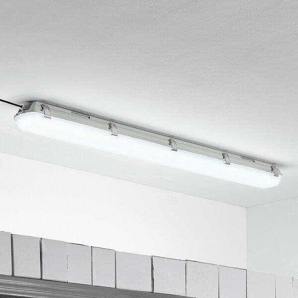 Arcchio Corp de iluminat Rao LED rezistent la umiditate, lungime 121,5 cm, set, Alb, Baie, Plastic, Modern