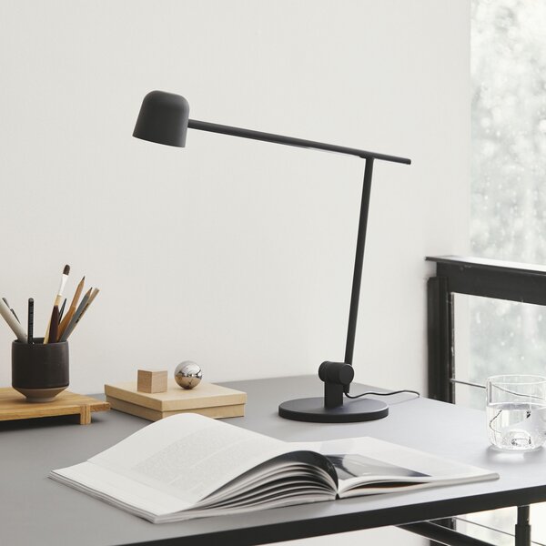 FRANDSEN Lampă de masă cu LED Satellite, negru, reglabil, Negru, Studiu / Birou, Metal, Design