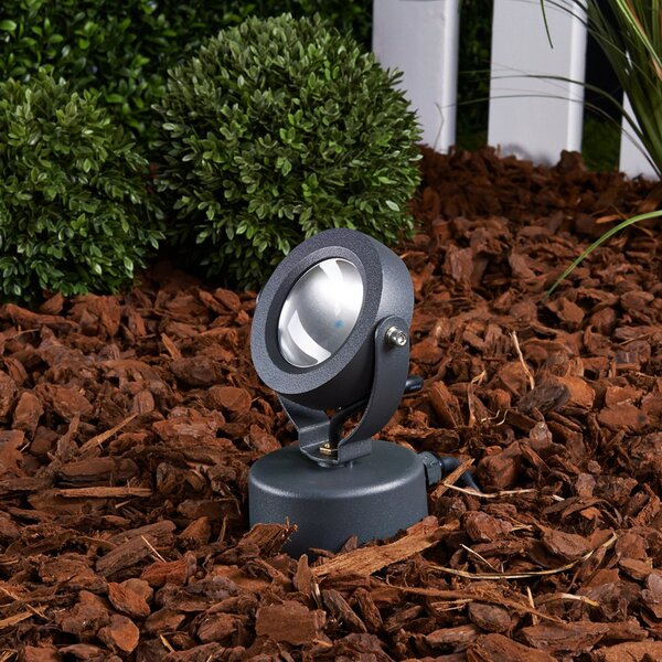 Lucande LED spot de exterior Gavin, 33 cm, antracit, aluminiu, Negru, Metal