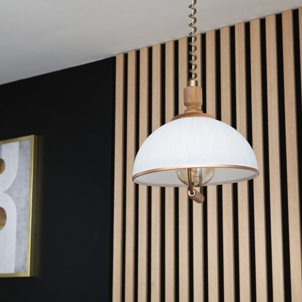 Lustră reglabilă RAMONA 1xE27/60W/230V maro/alb/stejar