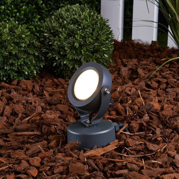 Lucande LED spot de exterior Gavin, 33 cm, antracit, aluminiu, Negru, Metal