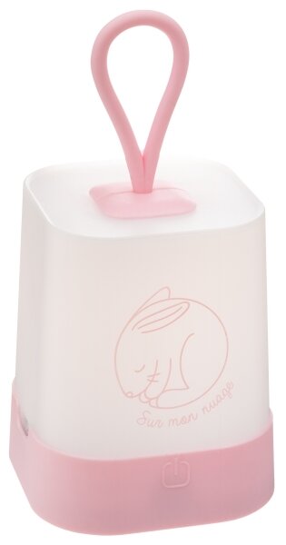 Atmosphera - Lampă de veghe LED tactilă reîncărcabilă pentru copii RABBIT, 3,7 V, 1200 mAh, roz