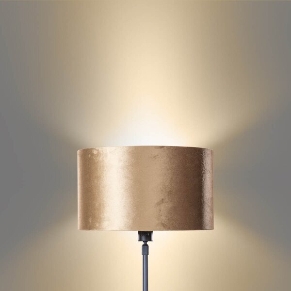 Lampă de masă neagră cu abajur din catifea bronz 35cm - Parte