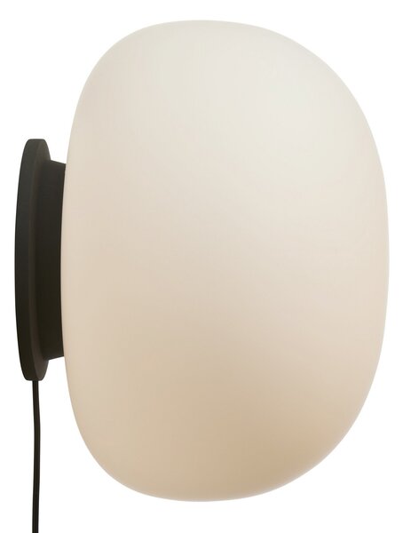 FRANDSEN Aplică de perete Supernate, Ø 38 cm, întrerupător, opal/alb, Alb, Camera de zi / sufragerie, Sticlă, Design