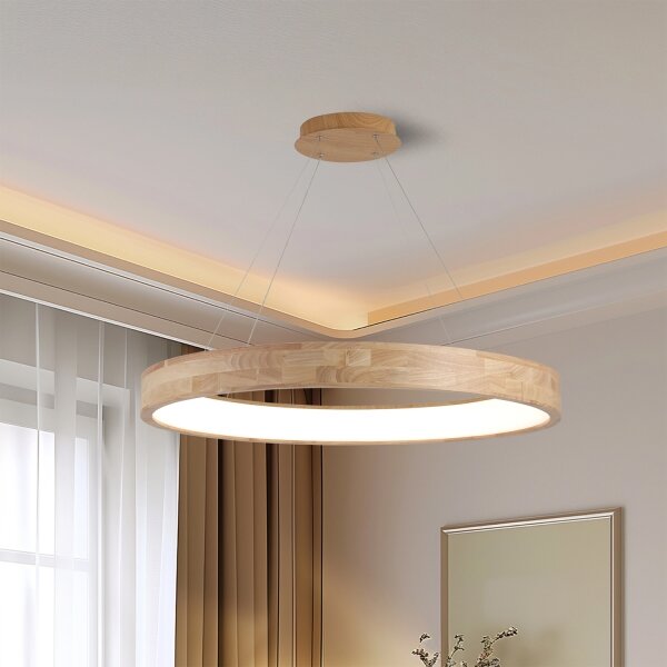 Brilagi - Lustră suspendată pe cablu FALCON WOOD LED/60W/230V 3000/4000/6000K 80 cm din lemn