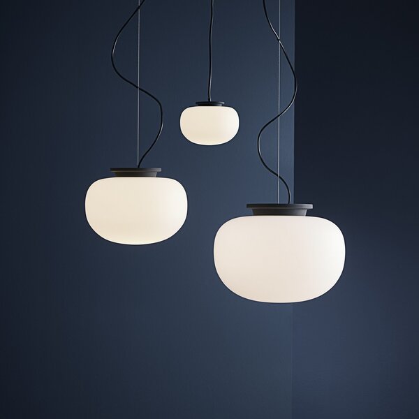 FRANDSEN Lampă suspendată Supernate, Ø 28 cm, reglabil, Alb, Camera de zi / sufragerie, Sticlă, Design