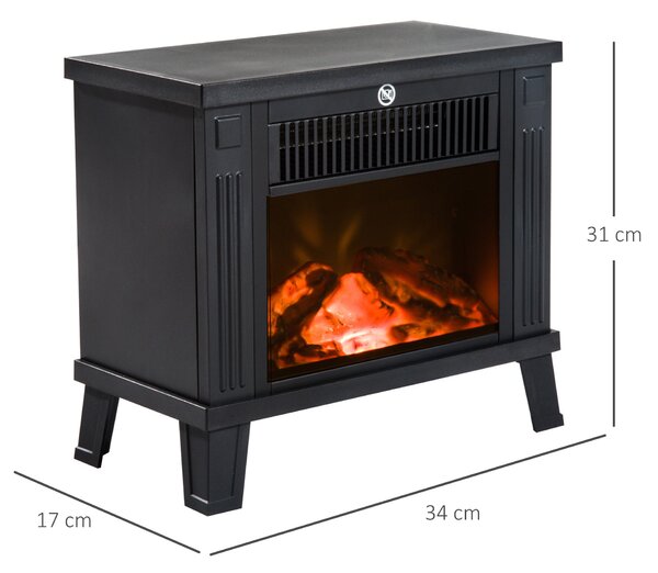 Semineu electric 600W/1200W, Incalzitor electric, aparat de incalzire, aeroterma 34.5x17x31cm HOMCOM | Aosom Romania