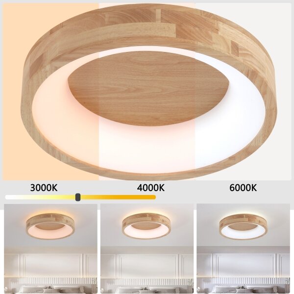 Brilagi-LED Plafonieră FALCON WOOD LED/30W/230V 3000/4000/6000K 45 cm lemn