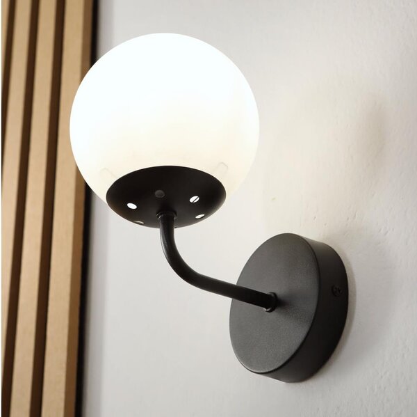Lampă de perete MALIVA 1xE14/15W/230V, negru/alb - Brilagi