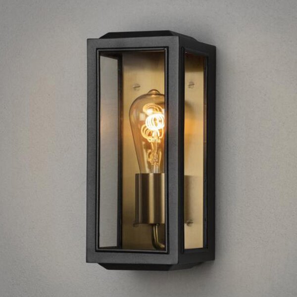 Konstsmide Aplică de exterior Carpi, negru, lățime 12,5 cm, reglabil, Negru, Metal, Modern, Felinar