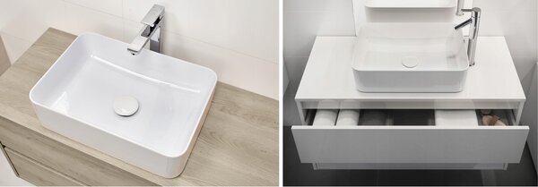 Cersanit Crea, scurgere pentru chiuveta ClickClack ceramica cu preaplin, alb, K99-0223