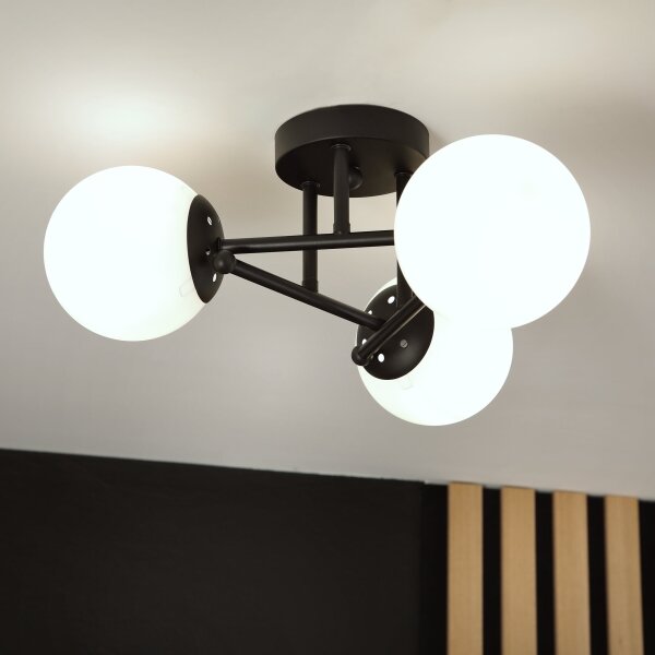 Brilagi - Lustru aplicat de tavan MALIVA 3xE14/15W/230V negru/alb