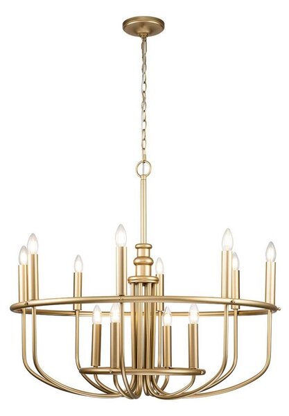 Kichler KL-CAPITOL-HILL12-PNBR candelabru suspendat cu lanț CAPITOL HILL, 12 x E14/40W/230V, finisaj auriu
