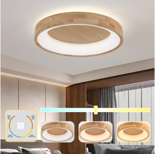 Plafonieră Brilagi-LED FALCON WOOD LED/40W/230V 3000/4000/6000K 60 cm lemn