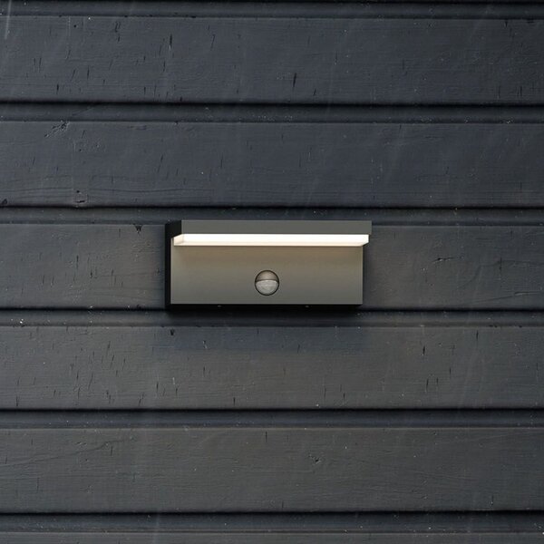 Philips LED pentru exterior Bustan UE, senzor, 2.700 K, Negru, Aluminiu, Modern, Perete unghiular