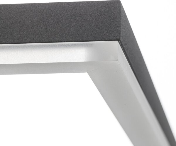 Fabas Luce Plafonieră LED Bard, 42x42 cm, antracit, reglabil, Negru, Camera de zi / sufragerie, Metal, Modern