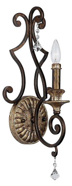Quoizel QZ-MARQUETTE1 - Aplica de perete MARQUETTE, 1xE14/60W/230V, bronz