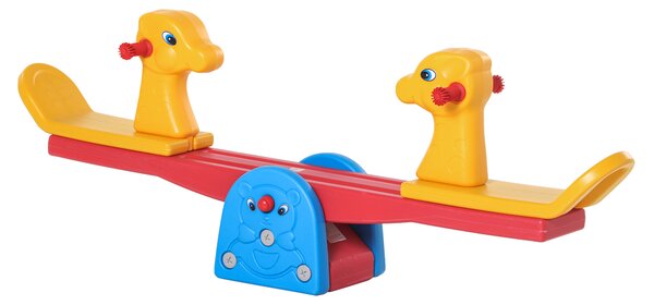 HOMCOM Leagăn Balansoar cu Mânere Antiderapante pentru Copii 1-4 Ani din Plastic HDPE, 150x32x60 cm, Multicolor | Aosom Romania