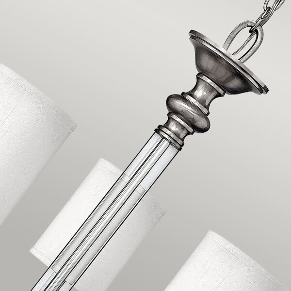 Hinkley HK-SUSSEX5 - Candelabru suspendat SUSSEX cu lanț, 5xE14/40W/230V, crom mat