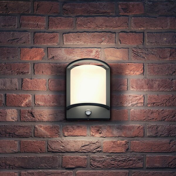 Philips Lampă de perete cu LED pentru exterior Samondra UE, senzor, Negru, Aluminiu, Modern