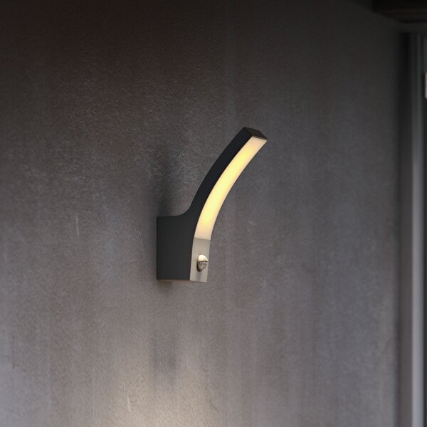 Philips LED cu LED-uri pentru exterior Splay UE, senzor, Negru, Aluminiu, Modern