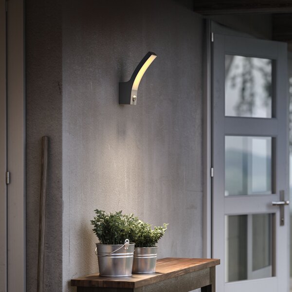 Philips LED cu LED-uri pentru exterior Splay UE, senzor, Negru, Aluminiu, Modern