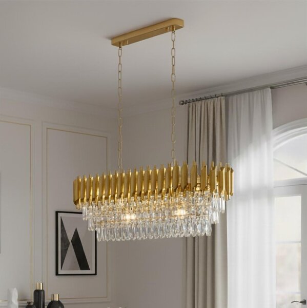 Brilagi - Candelabru pe lanț ECLIPSE, 10x E14/10W/230V, 78x28 cm, auriu
