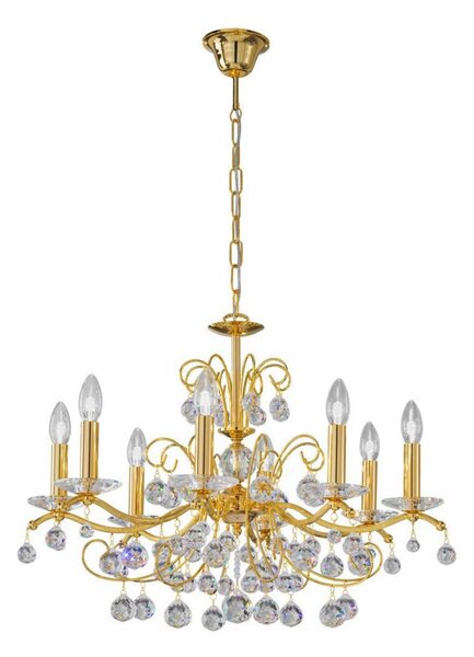 Kolarz CARMEN 3234.88.3.KoT - candelabru de cristal suspendat pe lanț, 8xE14/60W/230V, placat cu aur 24K