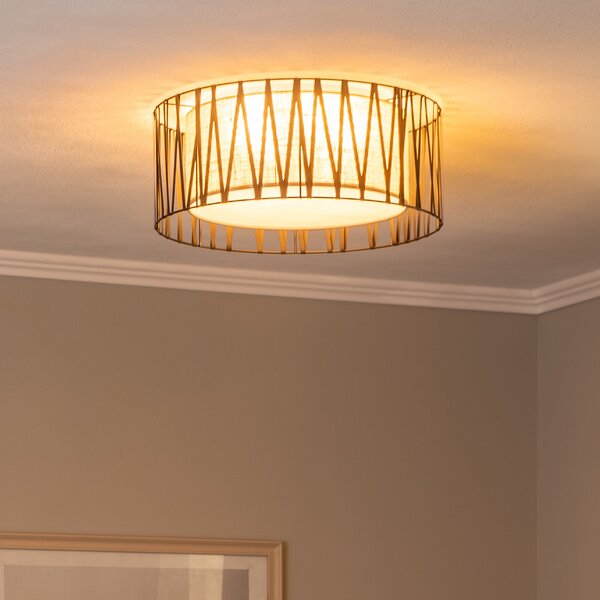 TK Lighting Plafonieră Harmony, negru, iută naturală, Ø 50 cm, reglabil, Negru, Camera de zi / sufragerie, Metal, Modern