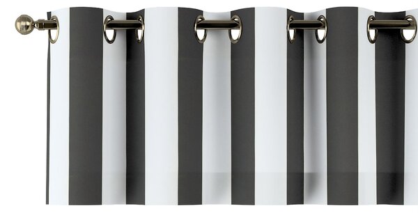 Perdea scurtă cu bandă tunel și căpăta culoare negru Țesătură cu model