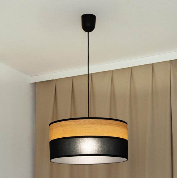 Pendul ALBA pe cablu, 1xE27/15W/230V, diametru 45 cm, negru/maro