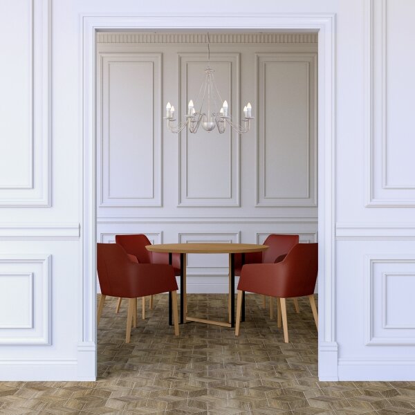 Candelabru pe lanț MALBO 8xE14/10W/230V alb/auriu/patină