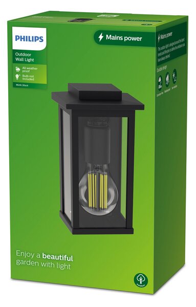 Philips Mirth - lampă de perete pentru exterior, reglabil, Negru, Aluminiu, Perete unghiular