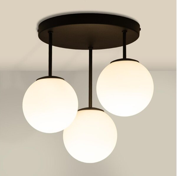 Lustră aplicată MOONLIGHT, 3 x E27, 15 W, 230 V, neagră