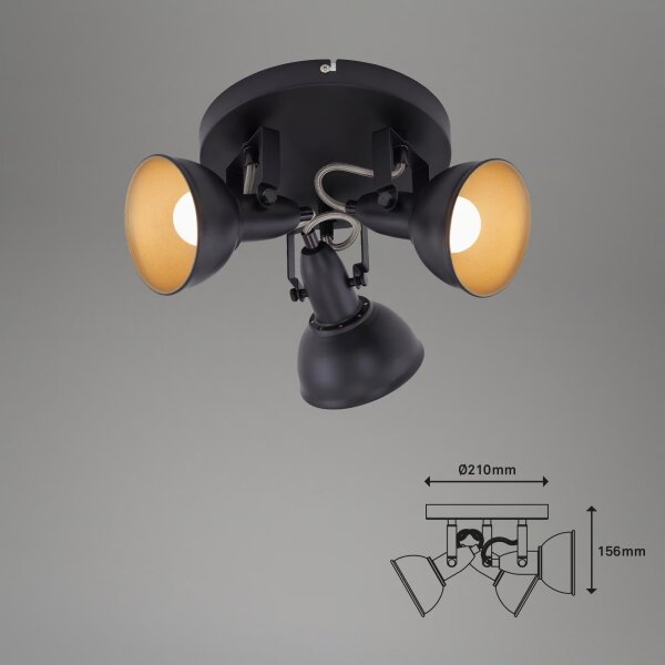 Corp de iluminat cu spoturi 3xE14/40W/230V negru