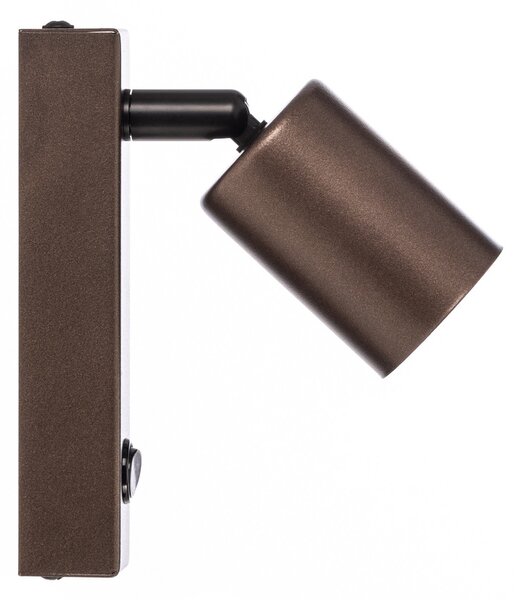 TK Lighting Spot de perete Top, reglabil, comutator, maro, flacără unică, Maro / Rugină, Camera de zi / sufragerie, Metal, Modern
