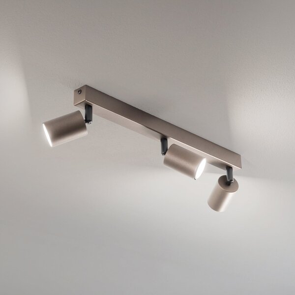 TK Lighting Spot de plafon Top, reglabil, maro, liniar cu trei becuri, reglabil, Maro / Rugină, Camera de zi / sufragerie, Metal, Modern, Plafon cu flacără multiplă