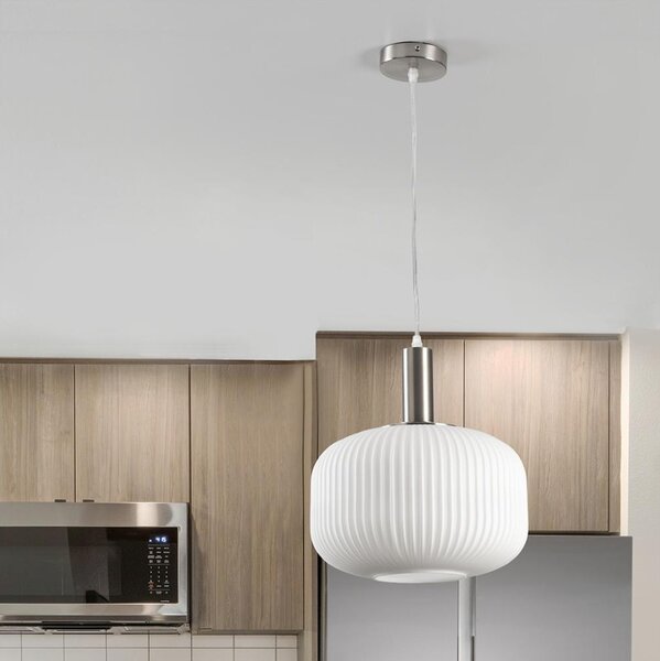 ONLI - Pendul cu cablu DOROTY, 1xE27/15W/230V, alb/crom lucios