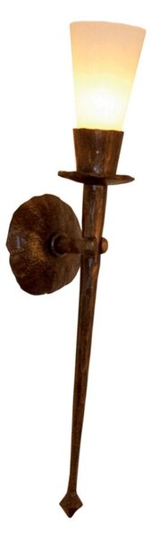 Menzel Chateau - torță perete forjată 60 cm, reglabil, Maro / Rugină, Camera de zi / sufragerie, Metal, Casă de țară / Rustic