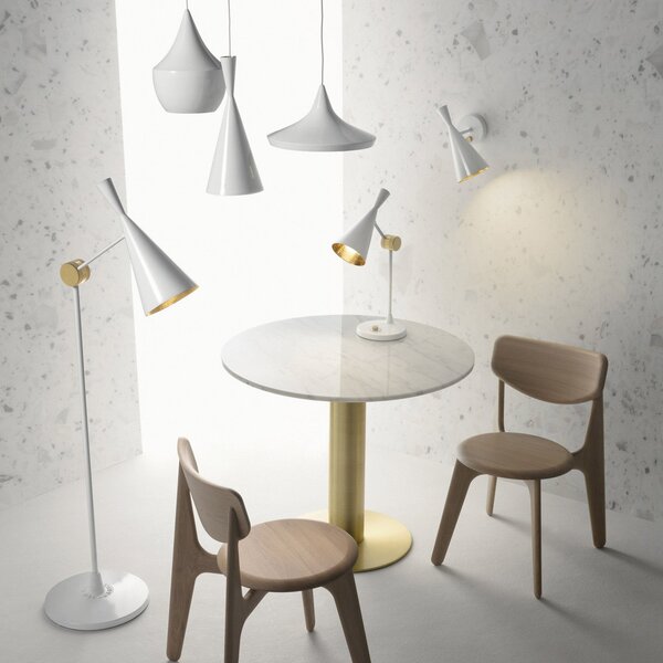 Tom Dixon Beat Wide lampă suspendată LED, alb, reglabil, Alb, Camera de zi / sufragerie, Metal, Design